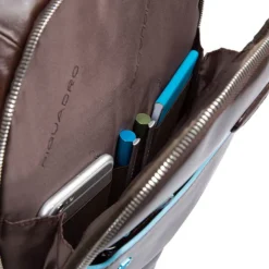 New Piquadro Blue Square Computer Backpack with iPad Compartment black