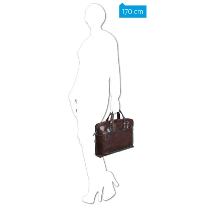 New Piquadro Blue Square Computer Portfolio Briefcase 15'' night blue