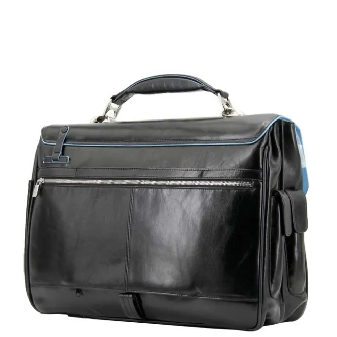 New Piquadro Blue Square Computer Briefcase black