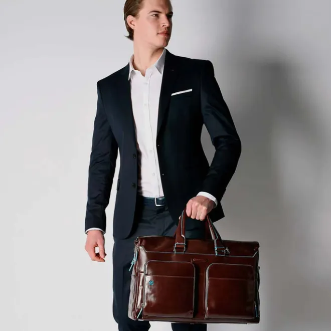 New Piquadro Blue Square Duffel Bag black
