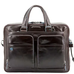 Sale Piquadro Blue Square Organized Laptop & iPad Case brown