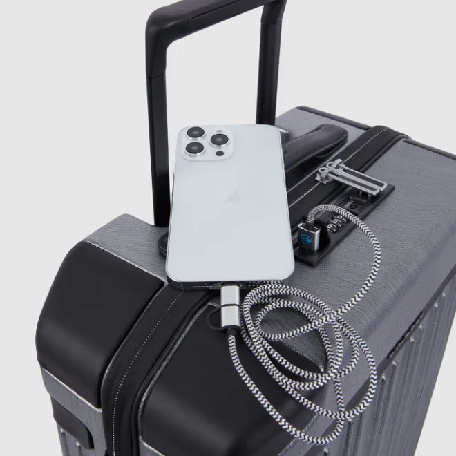 Discount Piquadro PQ-Light Premium Slim Cabin Spinner 55 grey-black