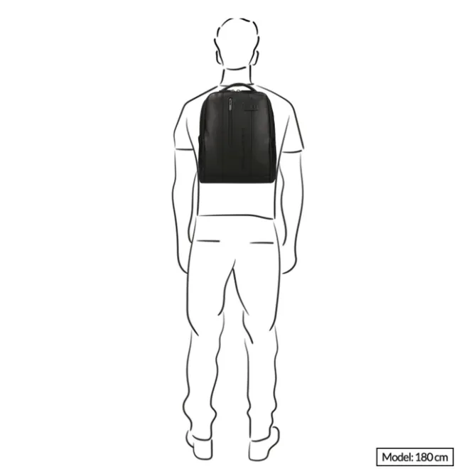 Sale Piquadro Urban Leather Computer Backpack 14" black