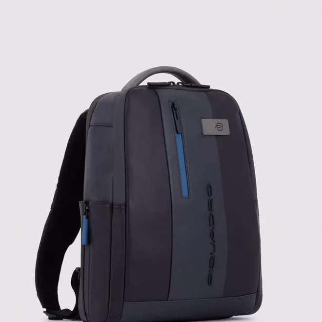 Piquadro Urban Leather Computer Backpack 14" black/grey