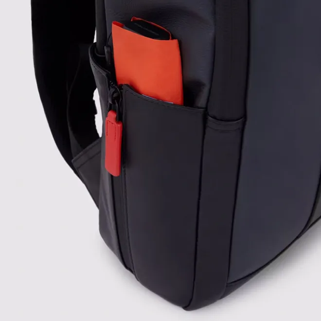 New Piquadro Urban Leather Computer Backpack 14" grey/black