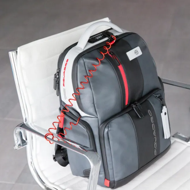 Discount Piquadro Urban PC and iPad Backpack with Anti theft cable grey black