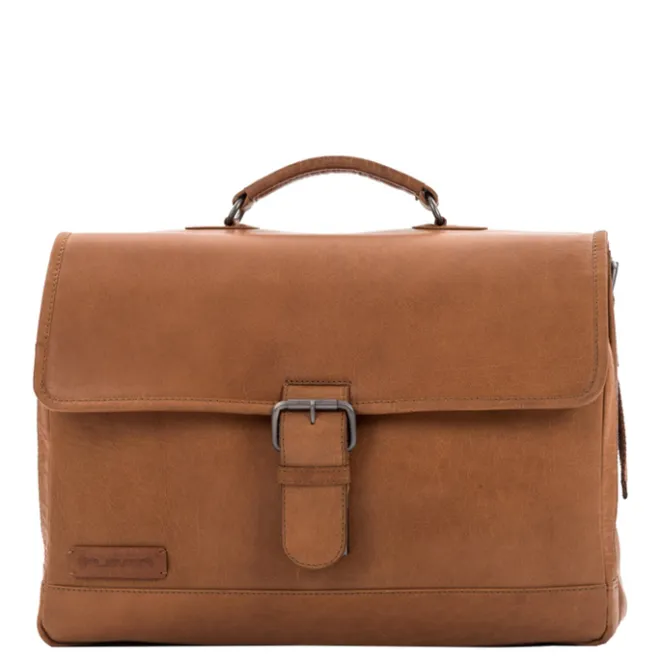 Outlet Plevier Quartz Volnerf 3-vaks Laptoptas 15.6" cognac