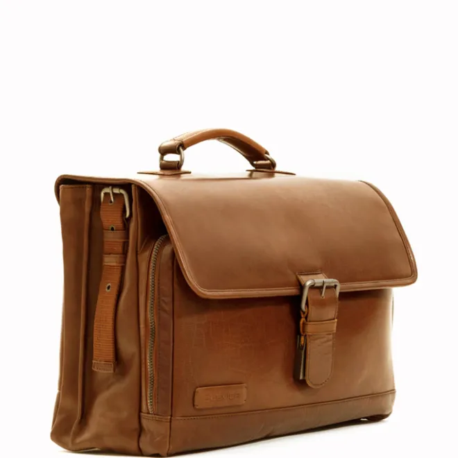 Outlet Plevier Quartz Volnerf 3-vaks Laptoptas 15.6" cognac