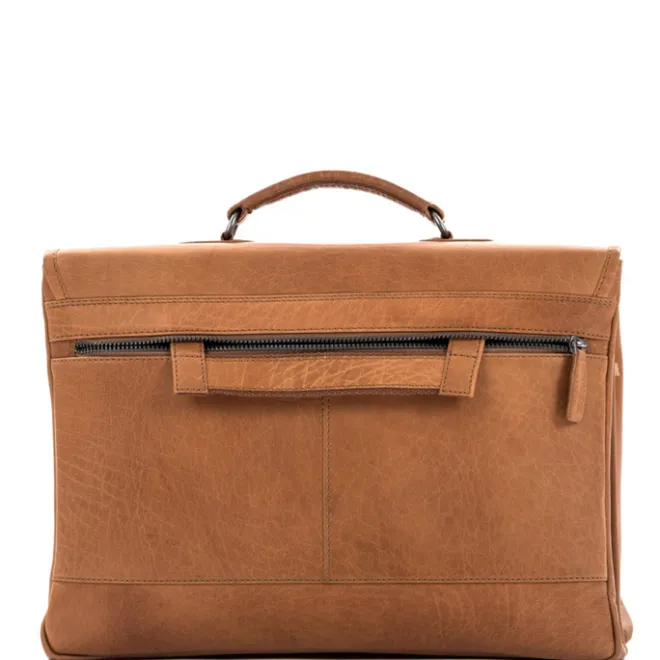 Outlet Plevier Quartz Volnerf 3-vaks Laptoptas 15.6" cognac