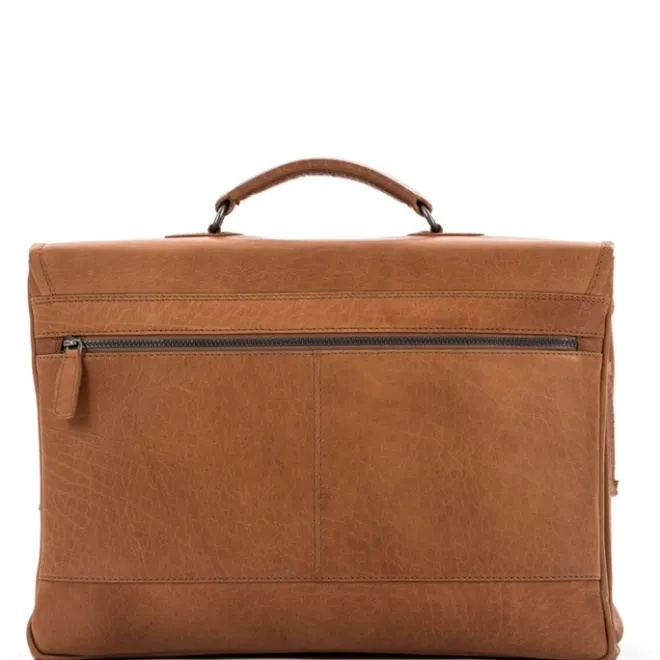 Outlet Plevier Quartz Volnerf 3-vaks Laptoptas 15.6" cognac