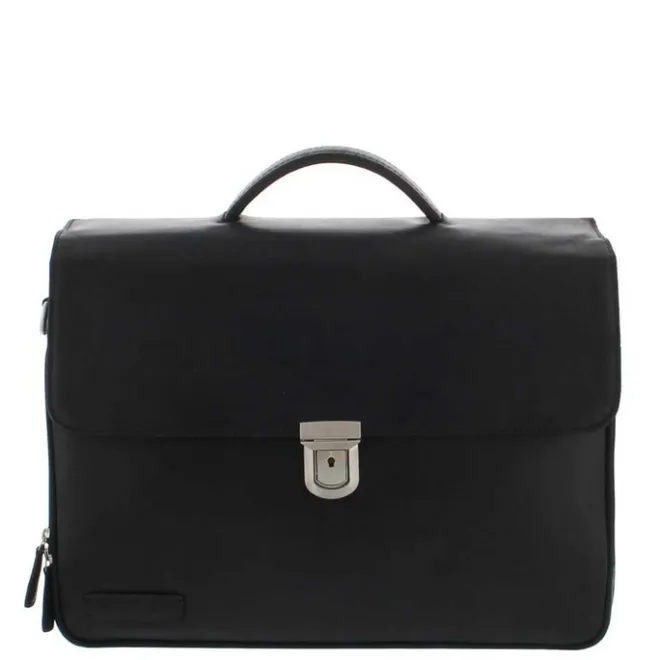 Discount Plevier Vintage Oxford Laptoptas 3 vaks 15.6" zwart
