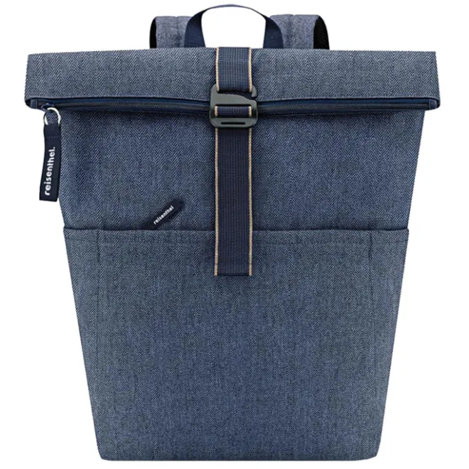 Best Reisenthel Rolltop Backpack herringbone dark blue