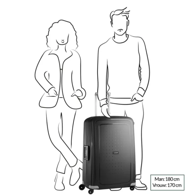 Outlet Samsonite S'Cure Spinner 55 + 75 Set crimson red