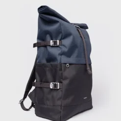 Sale Sandqvist Icon Rolltop Backpack L multi black-navy with black leather