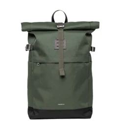 Best Sandqvist Icon Rolltop Backpack M dawn green with dark brown leather