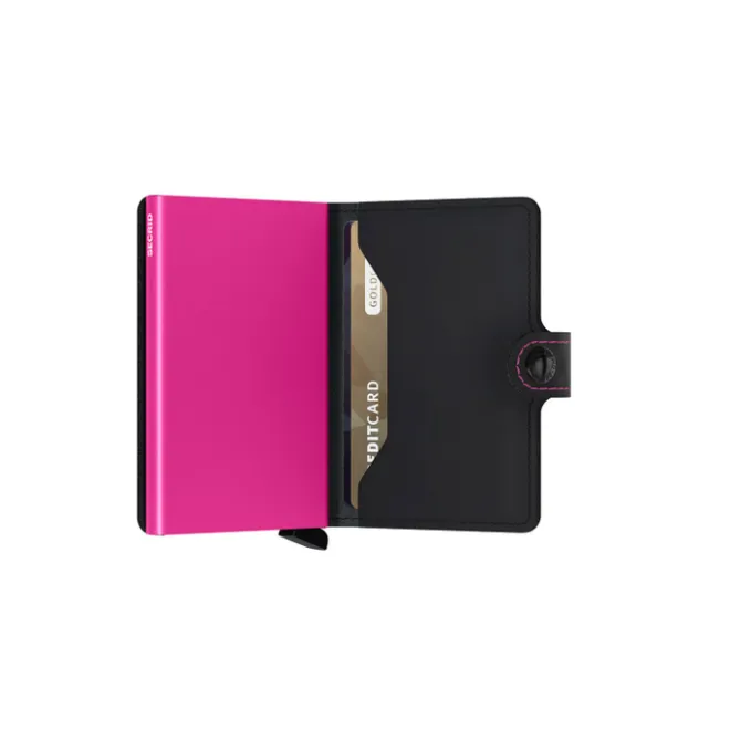 Discount Secrid Miniwallet Portemonnee Matte black & fuchsia