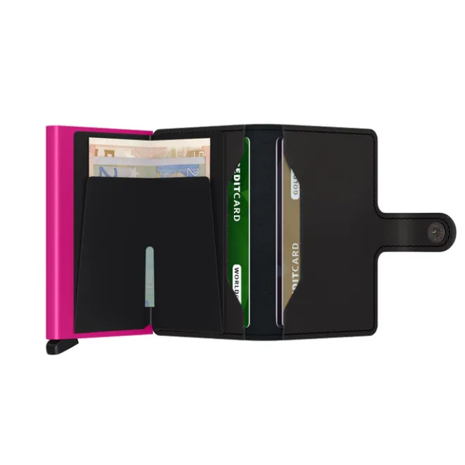 Discount Secrid Miniwallet Portemonnee Matte black & fuchsia