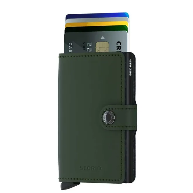 Outlet Secrid Miniwallet Portemonnee Matte green / black