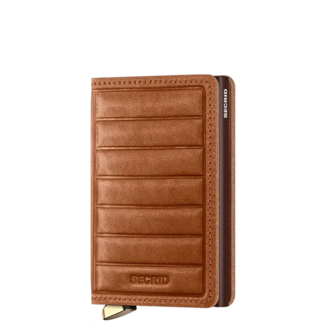 Sale Secrid Slimwallet Emboss Lines cognac