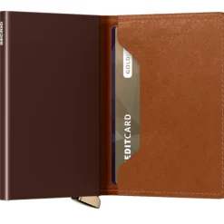 Sale Secrid Slimwallet Emboss Lines cognac