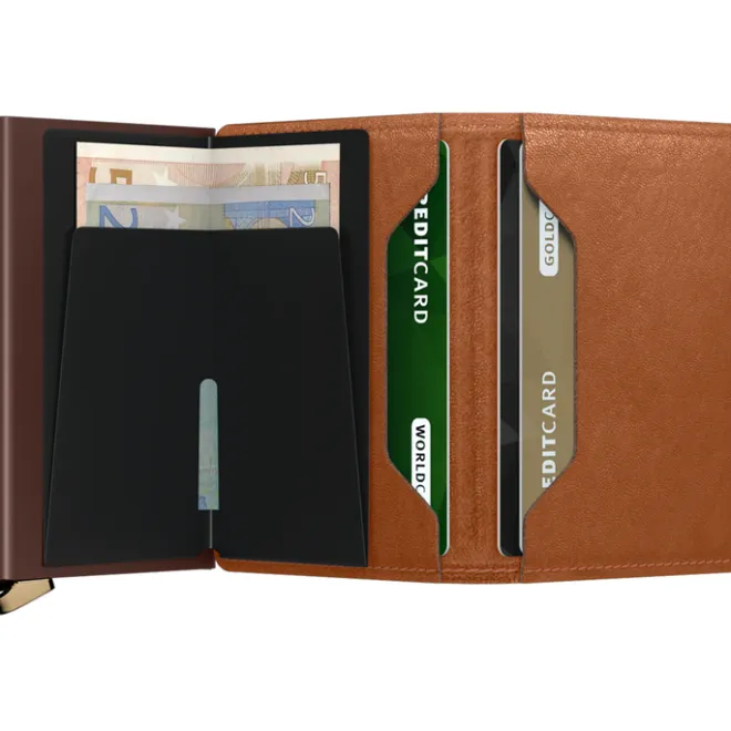Sale Secrid Slimwallet Emboss Lines cognac
