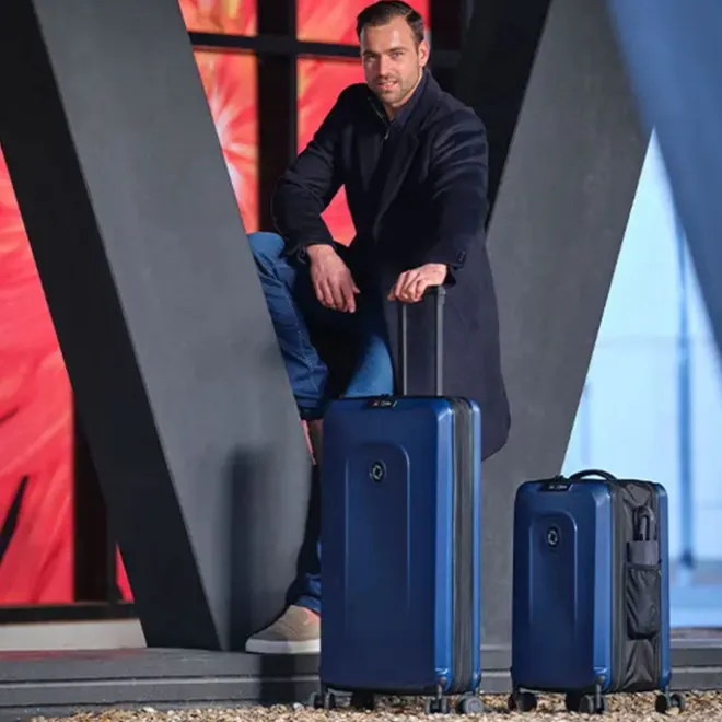 Online Senz Foldaway Carry On Trolley 55 midnight blue
