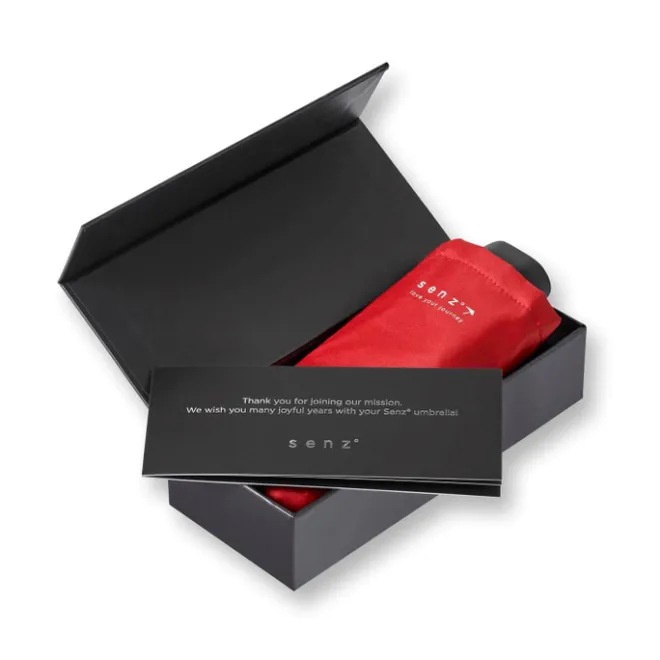 Discount Senz Micro Manual Opvouwbare Stormparaplu passion red