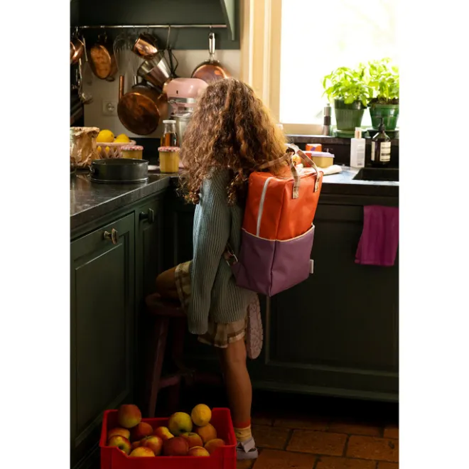 Online Sticky Lemon Colourblocking Backpack Large orange juice plum purple schoolbus brown