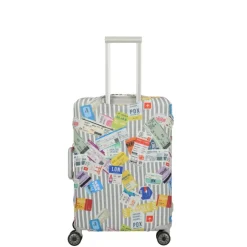 New Travelite Accessoires Kofferhoes M tickets on blue/white