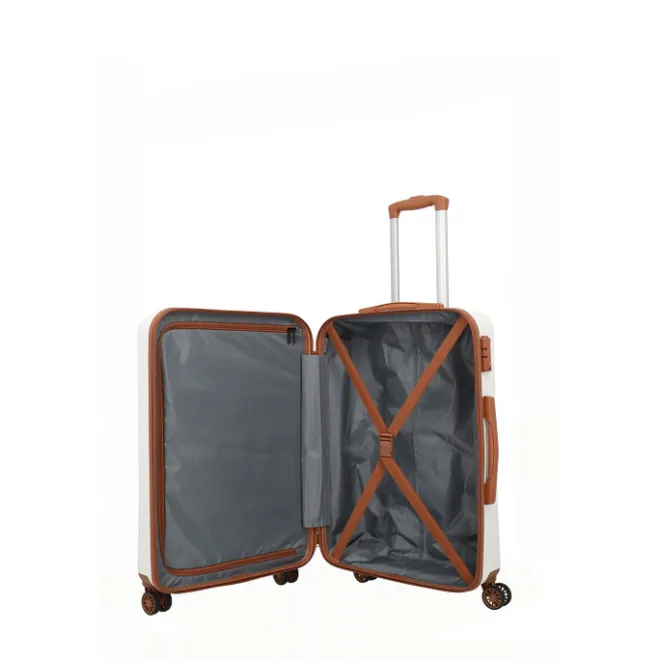 Discount Travelite Bali 4 Wiel Trolley M white/cognac