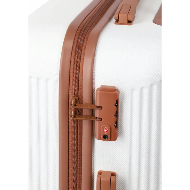 Sale Travelite Bali 4 Wiel Trolley L white/cognac