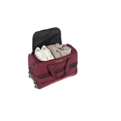 Clearance Travelite Basics Wheeled Duffle 55 Expandable dark red