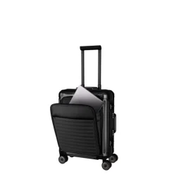 Online Travelite Next 2.0 Aluminium 4 Wiel Trolley S with Frontpocket black matt