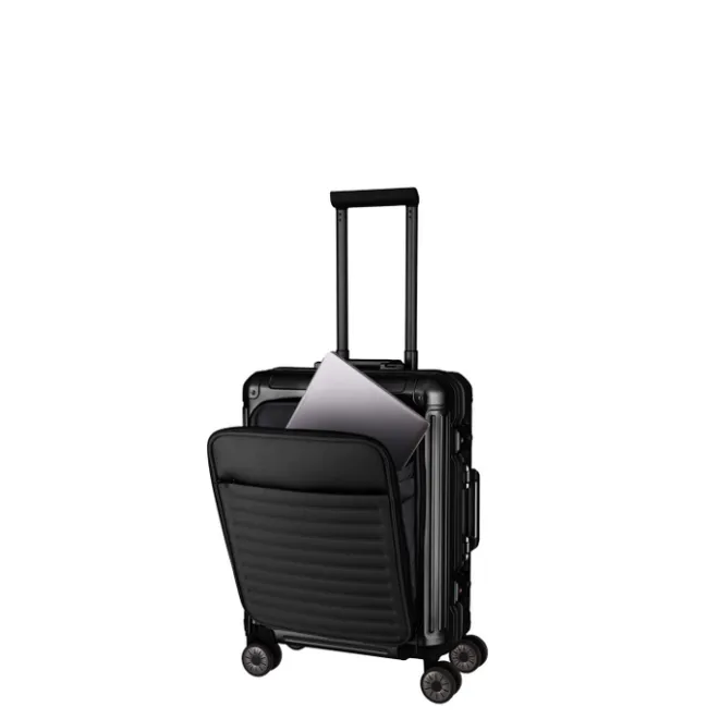 Online Travelite Next 2.0 Aluminium 4 Wiel Trolley S with Frontpocket black matt