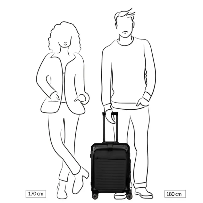 Outlet Travelite Next 2.0 Aluminium 4 Wiel Trolley S with Frontpocket silver