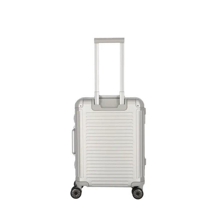 Outlet Travelite Next 2.0 Aluminium 4 Wiel Trolley S with Frontpocket silver