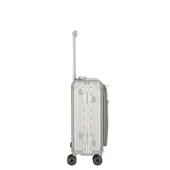 Outlet Travelite Next 2.0 Aluminium 4 Wiel Trolley S with Frontpocket silver