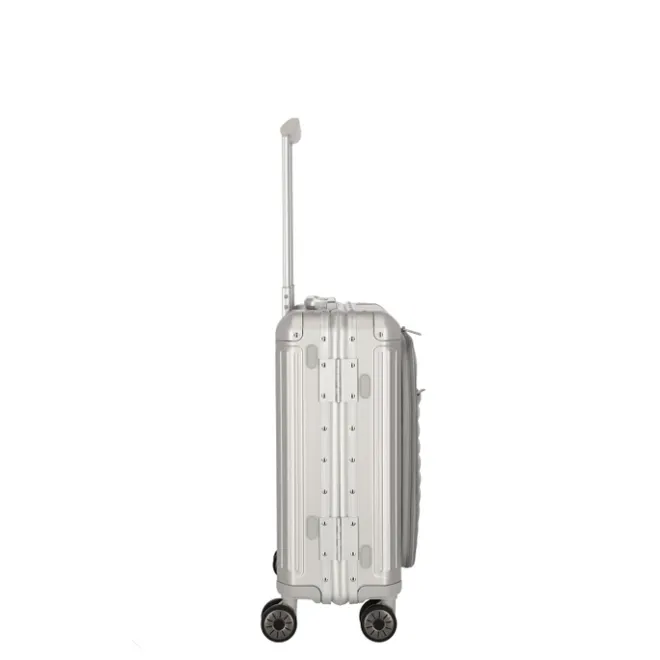Outlet Travelite Next 2.0 Aluminium 4 Wiel Trolley S with Frontpocket silver