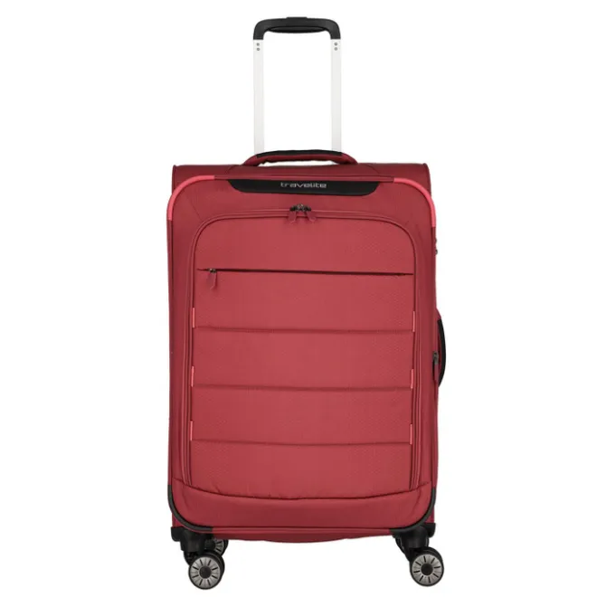 Clearance Travelite Skaii 4 Wheel Trolley M Expandable red