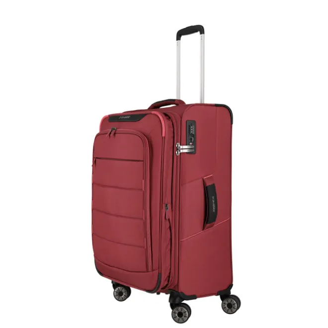 Clearance Travelite Skaii 4 Wheel Trolley M Expandable red