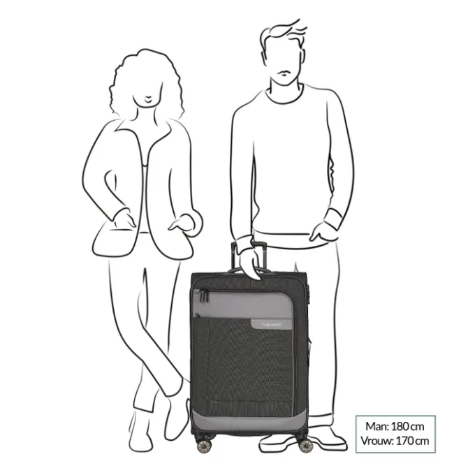 Online Travelite Viia 4 Wheel Trolley L Expandable green