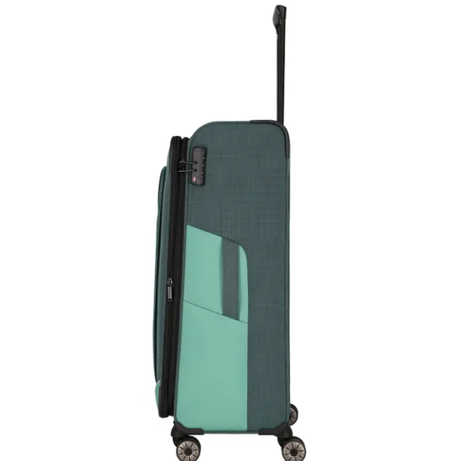 Online Travelite Viia 4 Wheel Trolley L Expandable green