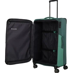 Online Travelite Viia 4 Wheel Trolley L Expandable green