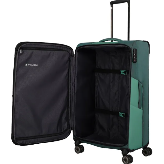 Online Travelite Viia 4 Wheel Trolley L Expandable green