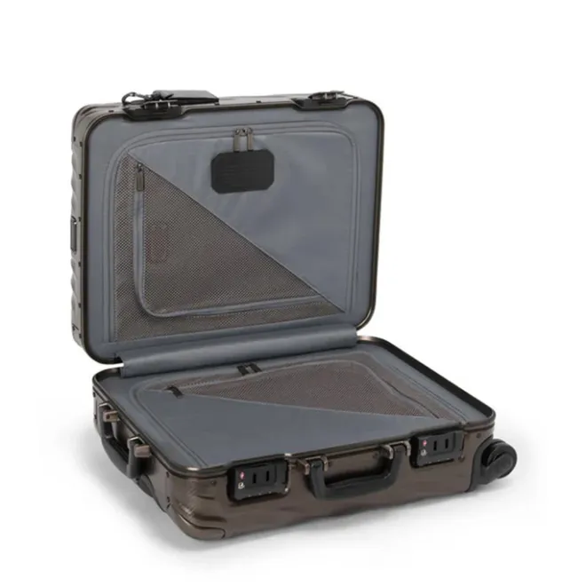 New Tumi 19 Degree Aluminum Continental Carry-On textured gunmetal