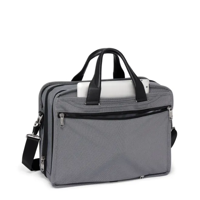 New Tumi Alpha EXP Org Laptop Brief meteor grey