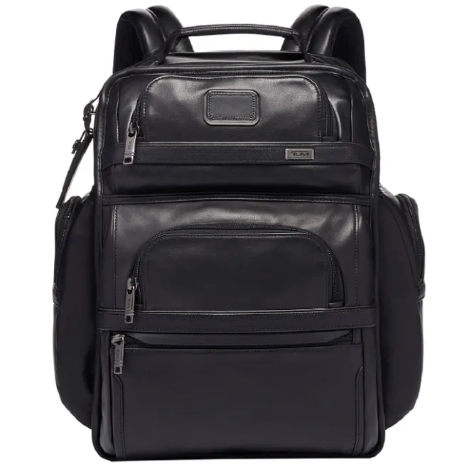 Sale Tumi Alpha Leather Brief Pack Backpack black
