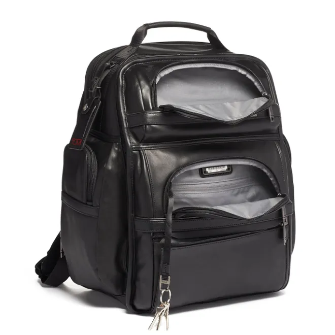 Sale Tumi Alpha Leather Brief Pack Backpack black