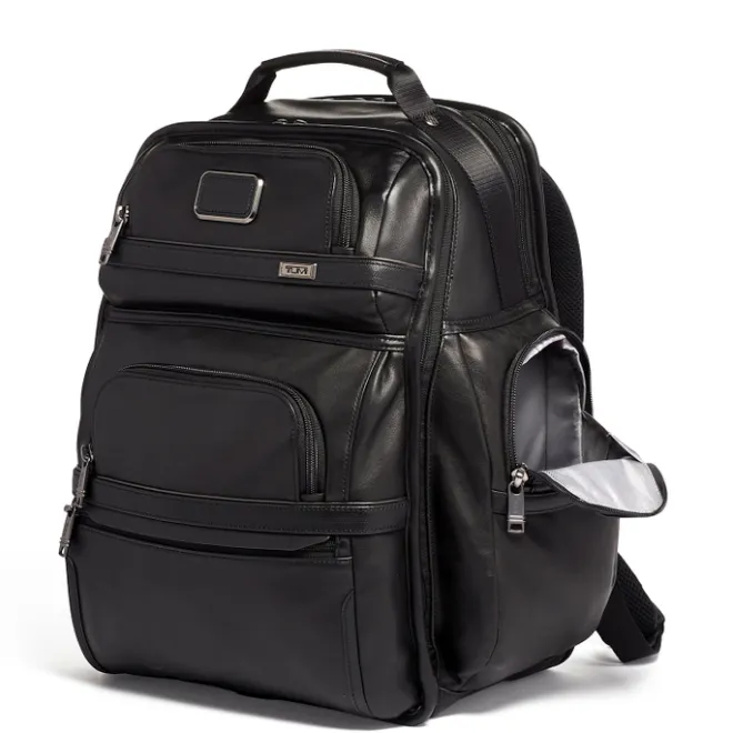 Sale Tumi Alpha Leather Brief Pack Backpack black