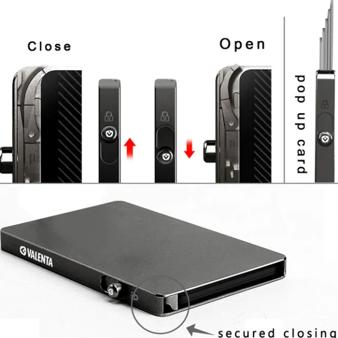 Outlet Valenta Card Wallet Leather MagSafe Luxe graphite grey